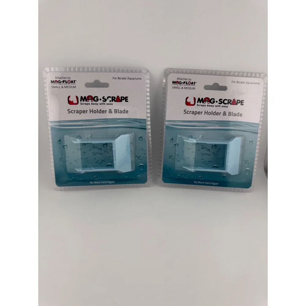 Set of 2 - MAG-SCRAPE‎ Small Medium Scraper Holder Blade for Acrylic Aquariums